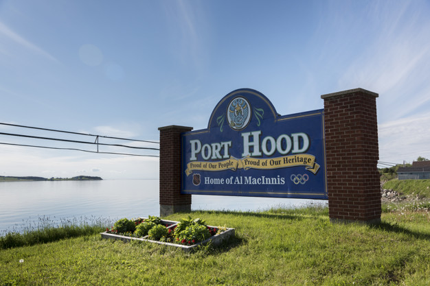 Port Hood sign at Ceilidh Trail, Cape Breton Island, Nova Scotia, Canada
